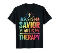 Jesus Is My Savior Pilates Is My Therapy Maglietta