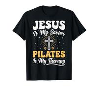 Jesus Is My Savior Pilates Is My Therapy Maglietta