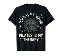 Jesus Is My Savior Pilates Is My Therapy Maglietta