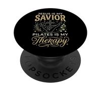 Jesus Is My Savior Pilates Is My Therapy PopSockets PopGrip Adesivo