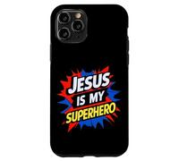 Jesus Is My Superhero Christian God Religious Comic Kids Boy Custodia per iPhone 11 Pro