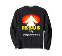 Jesus is my Superhero. Christian T-shirt. Gift Fans Gesù Felpa