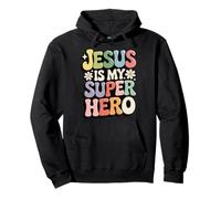 Jesus Is My Superhero Felpa con Cappuccio