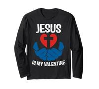 Jesus is My Valentine Funny Valentines Loves Christ Love Day Maglia a Manica