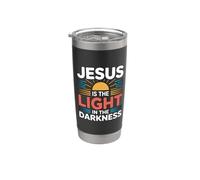 Jesus Is The Light In The Darkness Bicchiere termico in acciaio inox doppia parete