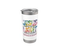Jesus Is The Light In The Darkness Bicchiere termico in acciaio inox doppia parete