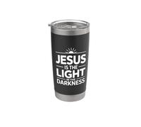 Jesus Is The Light In The Darkness Bicchiere termico in acciaio inox doppia parete