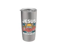 Jesus Is The Light In The Darkness Bicchiere termico in acciaio inox doppia parete