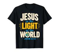 Jesus is The Light of The World John 8:12 Christian Verse Maglietta