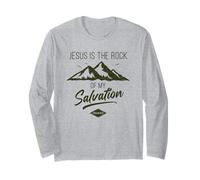 Jesus is The Rock of My Salvation - Psalm 62:6 Faith Verse Maglia a Manica