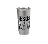 Jesus Is The Ultimate Deadlifter Bicchiere termico in acciaio inox doppia parete