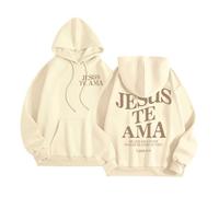 Jesus Jesus Te Ama Felpe con cappuccio da donna moda estate cristiana essenziale con cappuccio maglioni Dio alla moda con cappuccio casual spiaggia grafica felpe comfort vintage pregare il signore