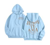 Jesus Jesus Te Ama Felpe con cappuccio da donna moda estate cristiana essenziale con cappuccio maglioni Dio alla moda con cappuccio casual spiaggia grafica felpe comfort vintage pregare il signore
