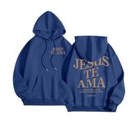 Jesus Jesus Te Ama Felpe con cappuccio da donna moda estate cristiana essenziale con cappuccio maglioni Dio alla moda con cappuccio casual spiaggia grafica felpe comfort vintage pregare il signore
