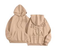 Jesus Jesus Te Ama Graphic Felpe con cappuccio alla moda per le donne Carino Christian Beach Pullover Maglioni Religioso Workou Sottile con cappuccio Estate Casual Abiti Preppy Trust In The Lord I