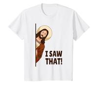 Jesus Judging I Saw That! Maglietta, Bambini, Bianco, 3 Anni