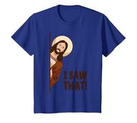 Jesus Judging I Saw That! Maglietta, Bambini, Blu Reale, 10 Anni