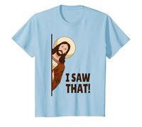 Jesus Judging I Saw That! Maglietta, Bambini, Celeste, 2 Anni