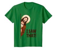 Jesus Judging I Saw That! Maglietta, Bambini, Verde Mela, 10 Anni