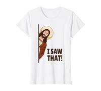 Jesus Judging I Saw That! Maglietta, Donna, Bianco, 3XL
