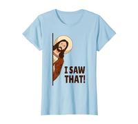 Jesus Judging I Saw That! Maglietta, Donna, Celeste, 3XL