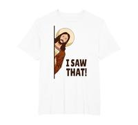 Jesus Judging I Saw That! Maglietta, Uomo Taglie Grandi, Bianco, 3X Tall