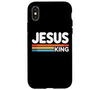 Jesus King Retro Christian Faith Bold Worship Tees and Decor Custodia per iPhone X/XS