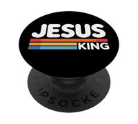 Jesus King Retro Christian Faith Bold Worship Tees and Decor PopSockets PopGrip Adesivo