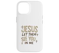 Jesus Let Them See You In Me Retro Christian Design Custodia per iPhone 14