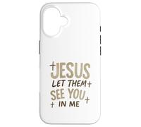 Jesus Let Them See You In Me Retro Christian Design Custodia per iPhone 16
