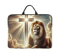 Jesus-Lion-Cross - Custodia per computer portatile da 14 pollici, con chiusura a cerniera