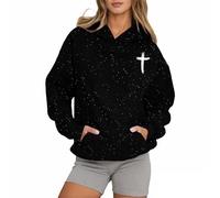 Jesus Living Proof of A Loving God Felpe con cappuccio per le donne Autunno Lettera Cristiana Goth con cappuccio Pullover Felpe Fede Y2K Grafica con cappuccio Casual Felpe Comfort Cartoon Religioso