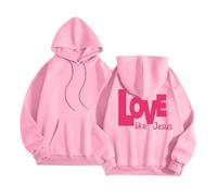 Jesus Love Like Jesus Felpe con cappuccio da donna alla moda a maniche lunghe Christian Backwoods Pullover con cappuccio Pray The Lord 2025 Grafica Girocollo Abiti Casual Autunno Paese Fede Dio