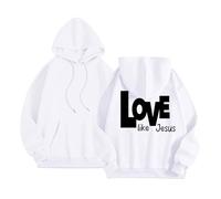 Jesus Love Like Jesus Felpe con cappuccio da donna alla moda a maniche lunghe Christian Backwoods Pullover con cappuccio Pray The Lord 2025 Grafica Girocollo Abiti Casual Autunno Paese Fede Dio