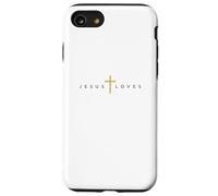 Jesus Loves Croce Oro Sottile Cristiana Gesù WHITE 33ANDME Custodia per iPhone SE (2020) / 7 / 8