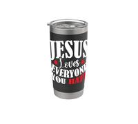 Jesus Loves Everyone You Hate Bicchiere termico in acciaio inox doppia parete