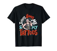 Jesus Loves Me And My Tattoos Inchiostrato Maglietta