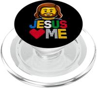Jesus Loves Me Builder Costruire Mattoni Blocchi Dio Cristiano PopSockets PopGrip per MagSafe