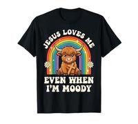 Jesus Loves Me Even When I'm Moody Maglietta