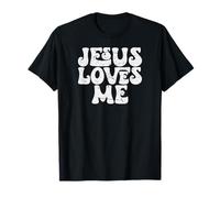 Jesus Loves Me Retro Vintage Groovy Style Uomo Donna Maglietta