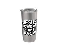 Jesus Loves Me This I Know Bicchiere termico in acciaio inox doppia parete