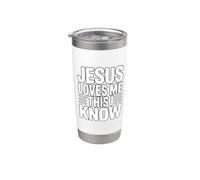 Jesus Loves Me This I Know Bicchiere termico in acciaio inox doppia parete