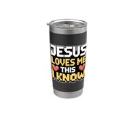 Jesus Loves Me This I Know Bicchiere termico in acciaio inox doppia parete