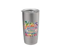 Jesus Loves Me This I Know Bicchiere termico in acciaio inox doppia parete