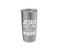 Jesus Loves Me This I Know Bicchiere termico in acciaio inox doppia parete
