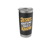 Jesus Loves Me This I Know Bicchiere termico in acciaio inox doppia parete