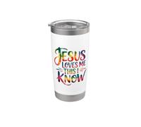 Jesus Loves Me This I Know Bicchiere termico in acciaio inox doppia parete