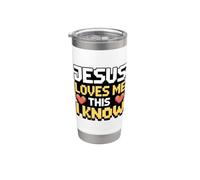 Jesus Loves Me This I Know Bicchiere termico in acciaio inox doppia parete