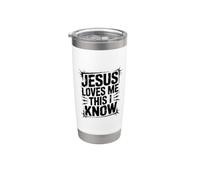 Jesus Loves Me This I Know Bicchiere termico in acciaio inox doppia parete