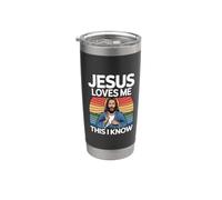 Jesus Loves Me This I Know Bicchiere termico in acciaio inox doppia parete